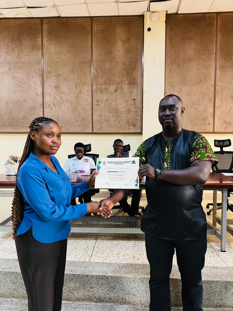 Leadership certificate award at a KYULISSA event